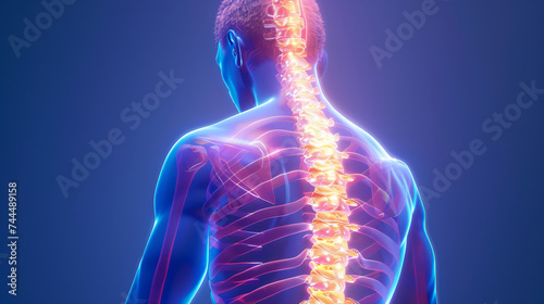 Image of a man's back with a backbone.