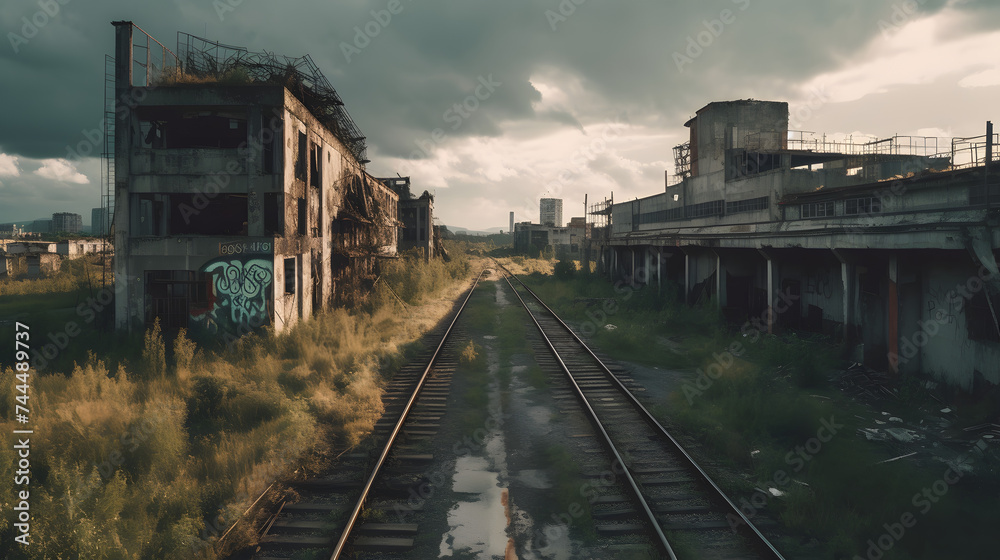 Fototapeta premium an unused abandoned industrial city