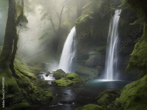 waterfall in the mountains