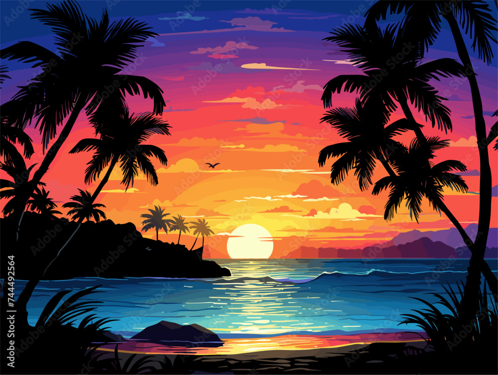 sunset on the beach
