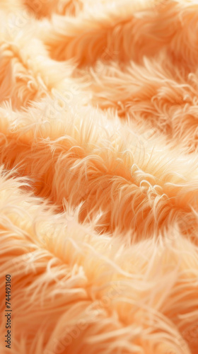Close-up view of a soft, fluffy orange feather texture.