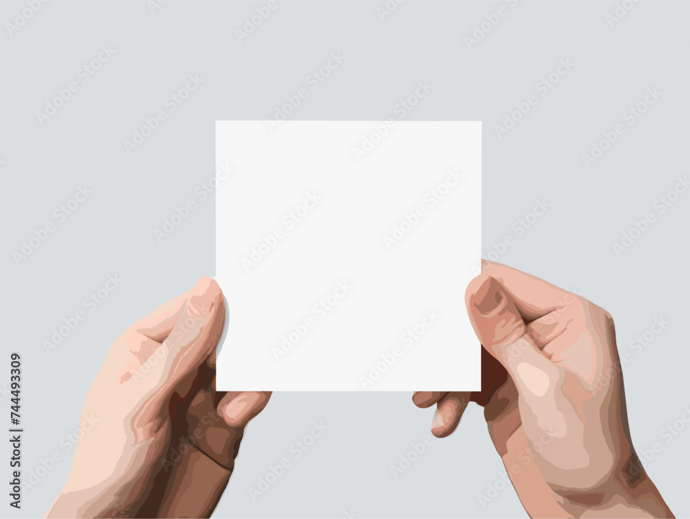 Obraz premium hand holding white card