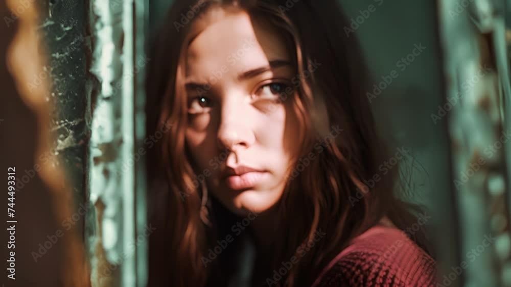 A teenage girl staring at her reflection in the mirror with a look of selfhatred a reflection of the negative selfimage that can result from childhood trauma, Young female Gazing Out of a Window, Lost A teenage girl staring at her reflection in the mirror with a look of selfhatred a reflection of the negative selfimage that can result from childhood trauma, Young female Gazing Out of a Window, Lost