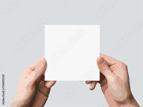 hand holding white card