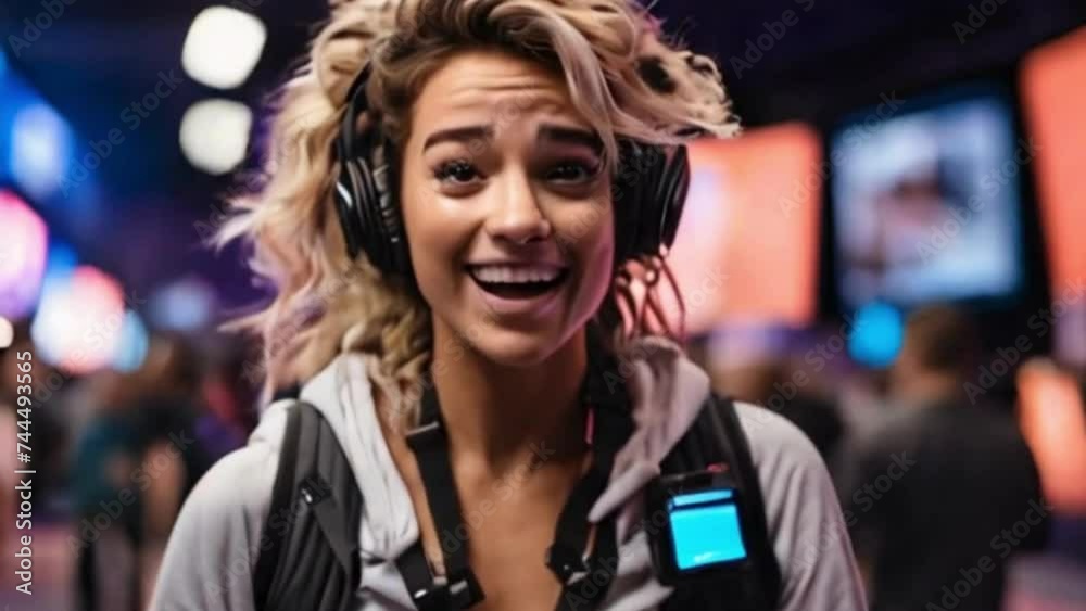 the exhaustion mixed with exhilaration on the face of a social media influencer after a marathon live streaming session the exhaustion mixed with exhilaration on the face of a social media influencer after a marathon live streaming session