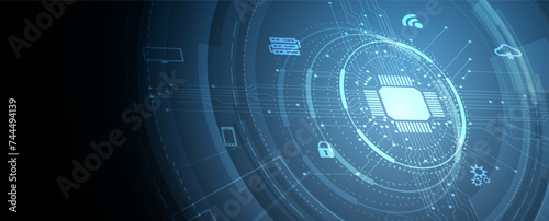 Cyber security and information or network protection. Future cyber technology web services for business and internet project