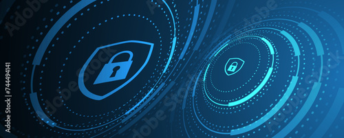 Cyber security and information or network protection. Future cyber technology web services for business and internet project