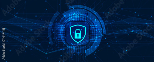 Cyber security and information or network protection. Future cyber technology web services for business and internet project