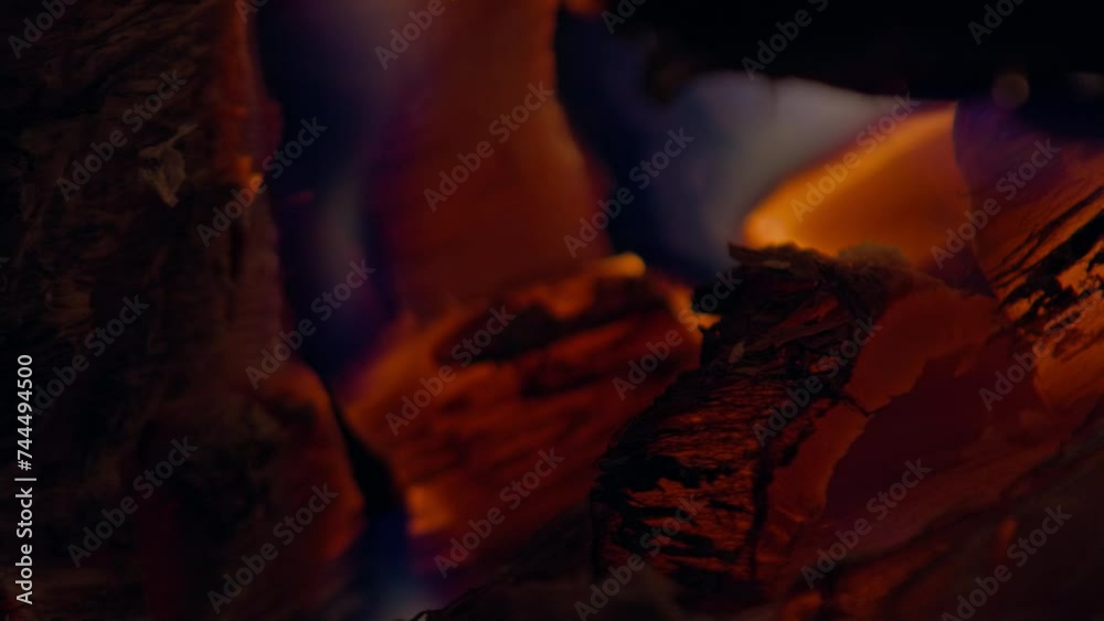 Slow motion flames in a fireplace Slow motion flames in a fireplace
