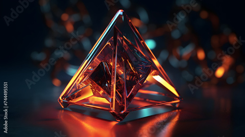  abstract animated logo with two glowing triangles