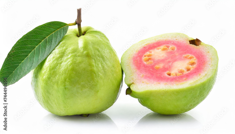 Fresh guava fruit with isolated on white background