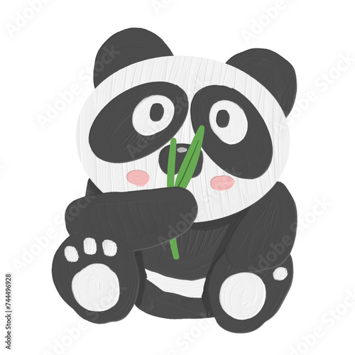wildlife animal_panda_cute doodle with acrylic style 