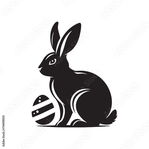 Mesmerizing Easter Bunny Silhouette Set - Conjuring the Festive Joy with Bunny Vector - Easter Bunny Illustration 
