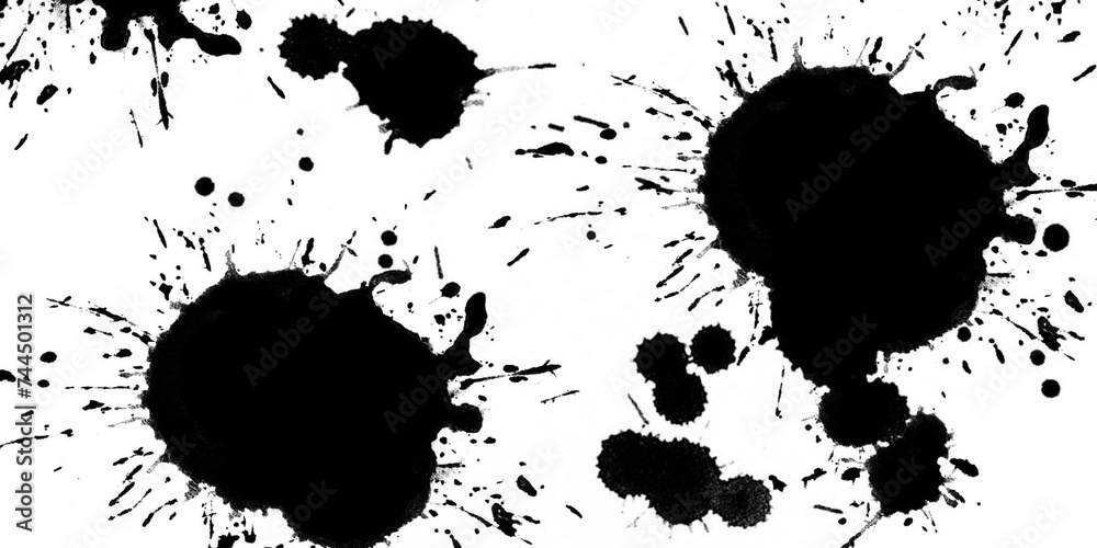 Splashes of ink paint on a transparent background Splashes of ink paint on a transparent background