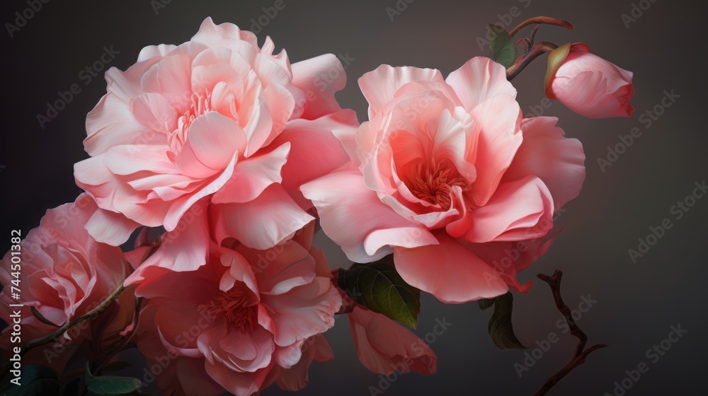 Radiant Pink Roses Close-Up with Soft Shadows Radiant Pink Roses Close-Up with Soft Shadows