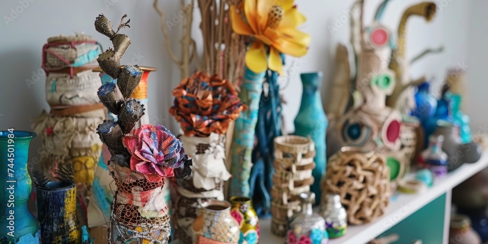 Upcycling Home Decor - Stylish home decor items made from upcycled materials, showcasing creativity in sustainability. 