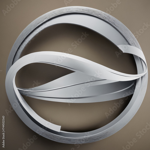 Abstract white circular shape, 8k
