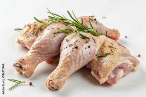 chicken recipe on white background. 