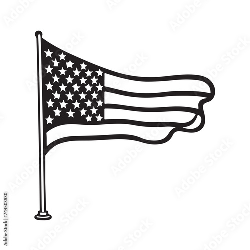 american flag on a pole