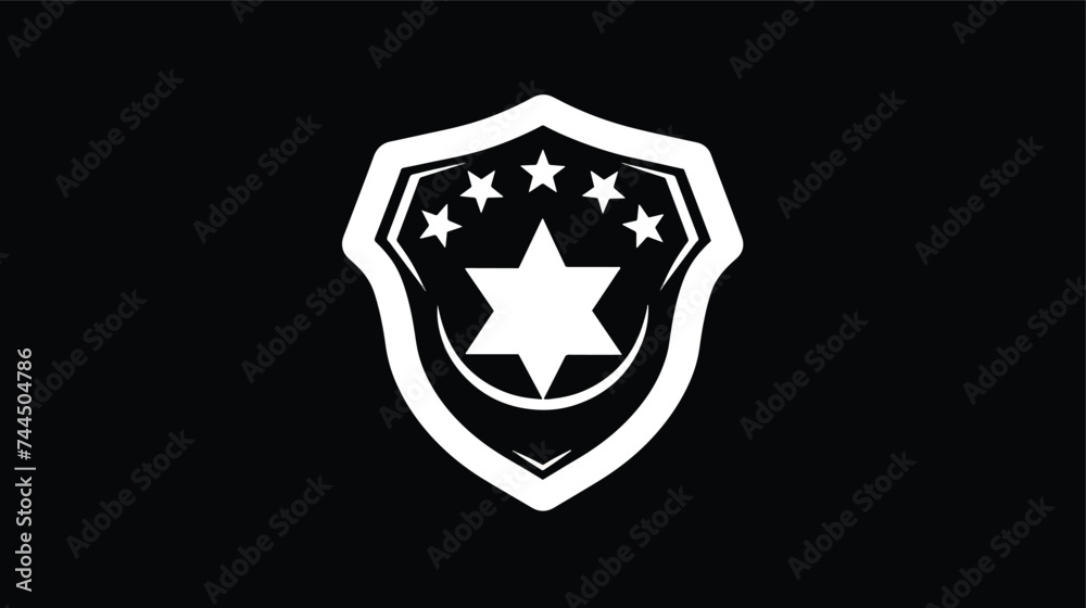 Police badge icon illustration vector