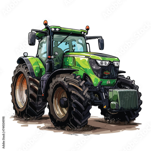 Farm tractorehicleector illustration graphic des
