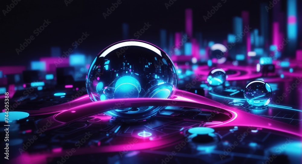 Neon futuristic technology concept background