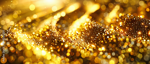 A festive aura envelops the holiday season, where golden glimmers and soft bokeh create a magical Christmas atmosphere