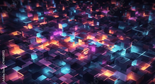 Abstract 3d square connection background