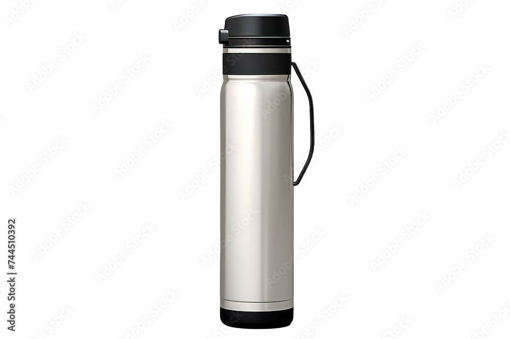 Lush Lava Red Stainless Steel Aluminium Matt Frosted Metal Water Bottle isolated on PNG Background. Generative Ai. Lush Lava Red Stainless Steel Aluminium Matt Frosted Metal Water Bottle isolated on PNG Background. Generative Ai.