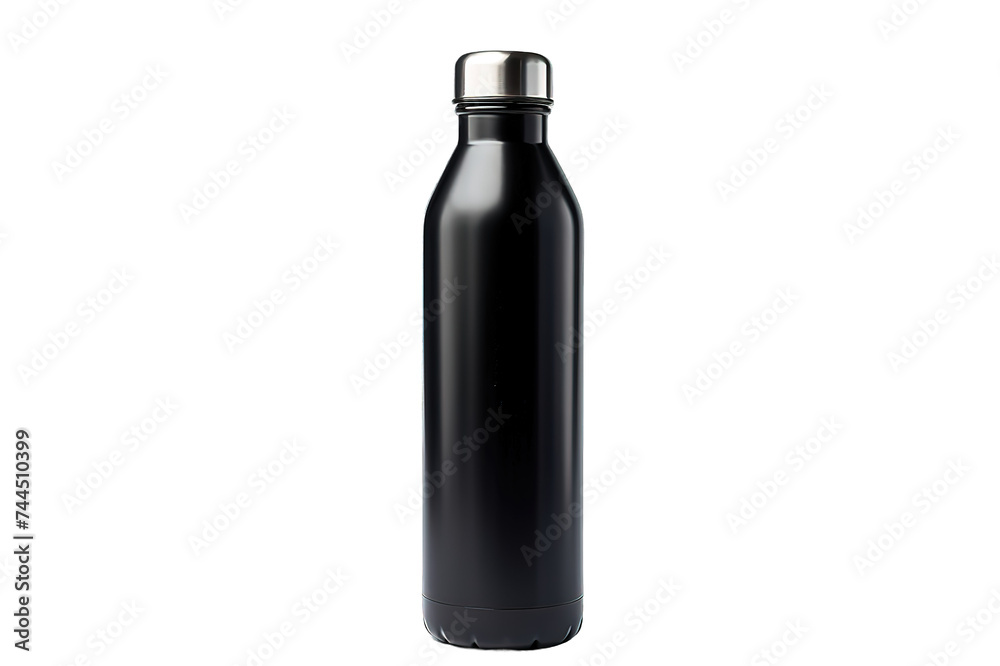 Lush Lava Red Stainless Steel Aluminium Matt Frosted Metal Water Bottle isolated on PNG Background. Generative Ai. Lush Lava Red Stainless Steel Aluminium Matt Frosted Metal Water Bottle isolated on PNG Background. Generative Ai.