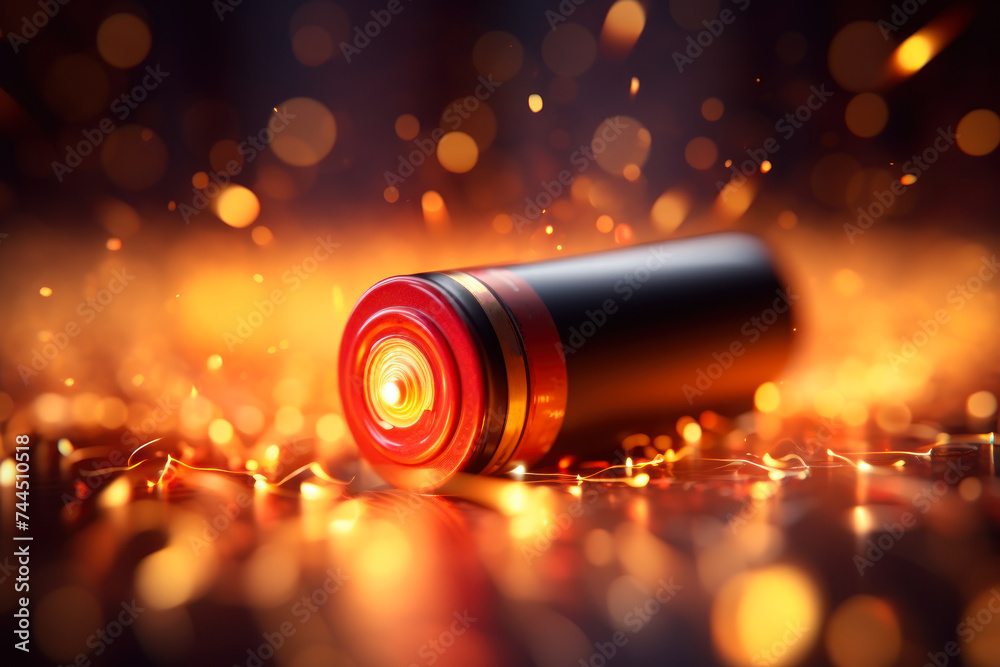 © Fukume - Glowing Red Battery Cell Energy Concept. © Fukume - Glowing Red Battery Cell Energy Concept.