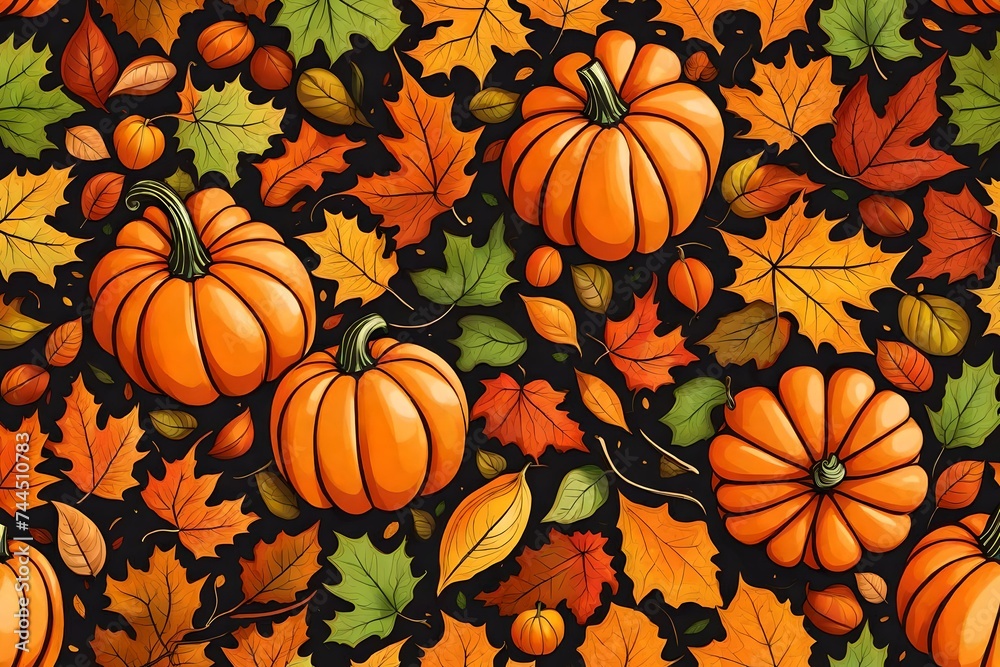 Autumn background. pumpkin and leaves Autumn background. pumpkin and leaves