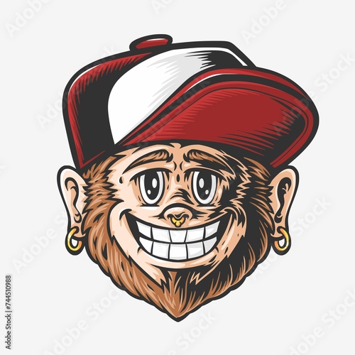 Smile Ape Wearing Red Cap
