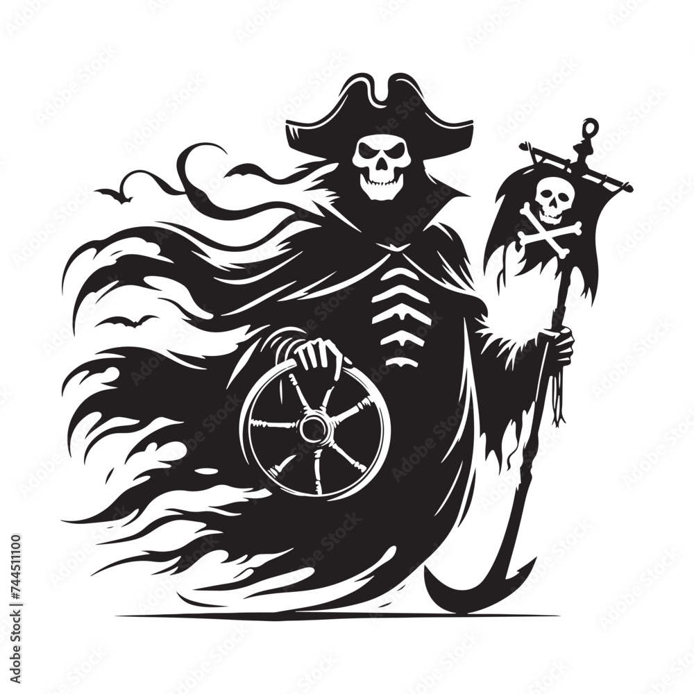 Sinister Halloween Phantom Pirate Set of Silhouette - Unveiling the Maritime Dread through Halloween Phantom Pirate Illustration
Sinister Halloween Phantom Pirate Set of Silhouette - Unveiling the Maritime Dread through Halloween Phantom Pirate Illustration