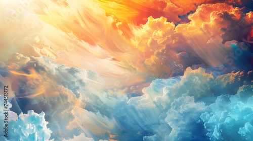 fire and clouds Pastel colorful rainbow background