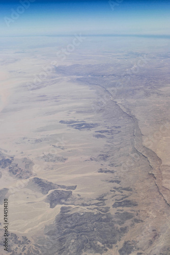 Aerial view of desert landscape in Northern Egypt