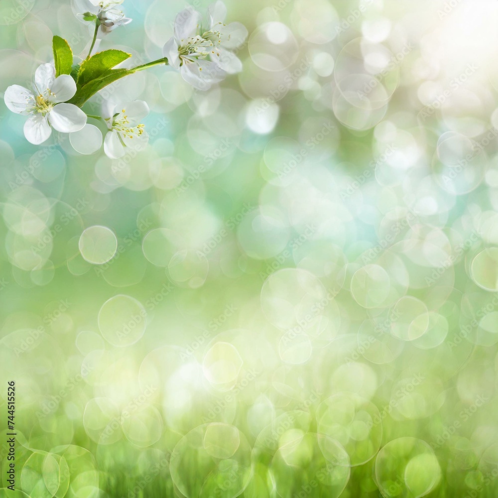 Obraz premium Spring rain in a spring forest