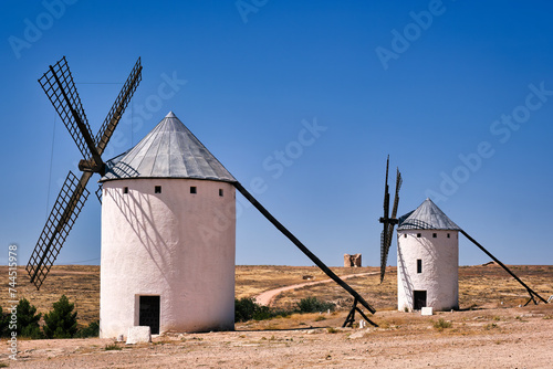 Ancient windmill in Campo de Criptana, Spain, defined in Cervantes' Don Quixote "The Giants"