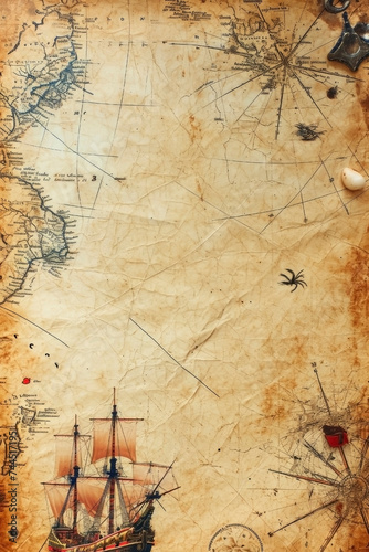 the form for the pirate letter. on beige background; copy space, wallpaper