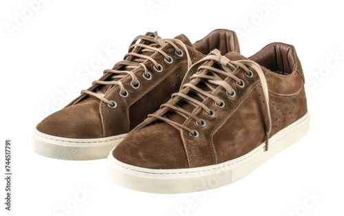 The Allure of Stylish Suede Sneakers On Transparent Background.