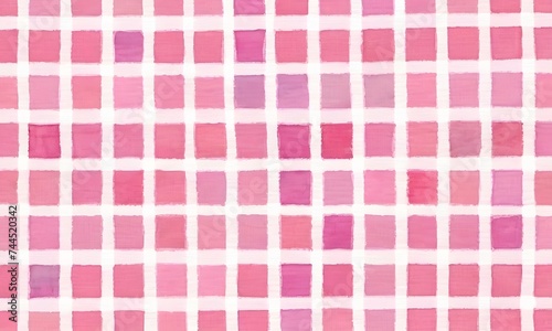 This translucent pink checkered cloth whispers of elegance and lightness, perfect for creating airy garments or decorative touches.
