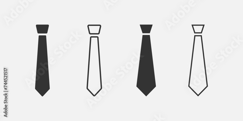 Tie icon set vector. Neck tie vector icon. Necktie and Tie symbol.