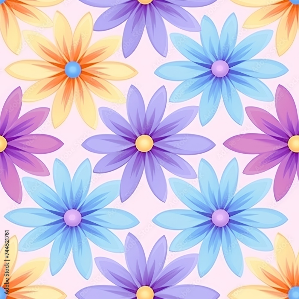 Beautiful pastel flowers seamless pattern background design for wrapping paper and textile printing