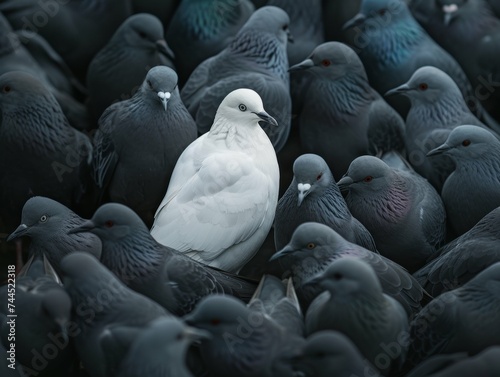 White Bird Among Gray Birds