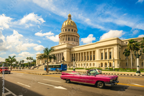 National Capitol Building and vintage in havana, cuba © Richie Chan