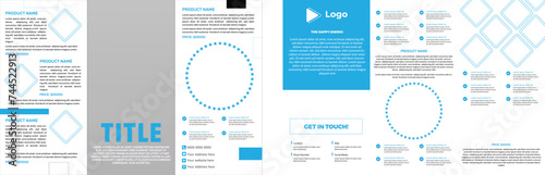 Abstract trifold brochure template design | Sport theme for brochure template concept | Auto car trifold brochure with abstract social media brochure template | Corporate business pet trifold template photo