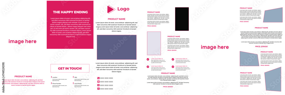 Abstract trifold brochure template design | Sport theme for brochure template concept | Auto car trifold brochure with abstract social media brochure template | Corporate business pet trifold template
