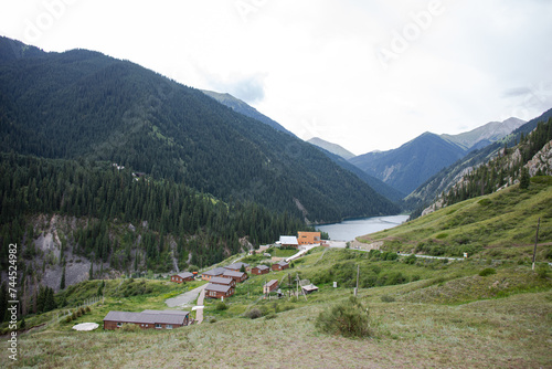 protected areas of Kazakhstan in a picturesque mountain yurt camp on the river bank