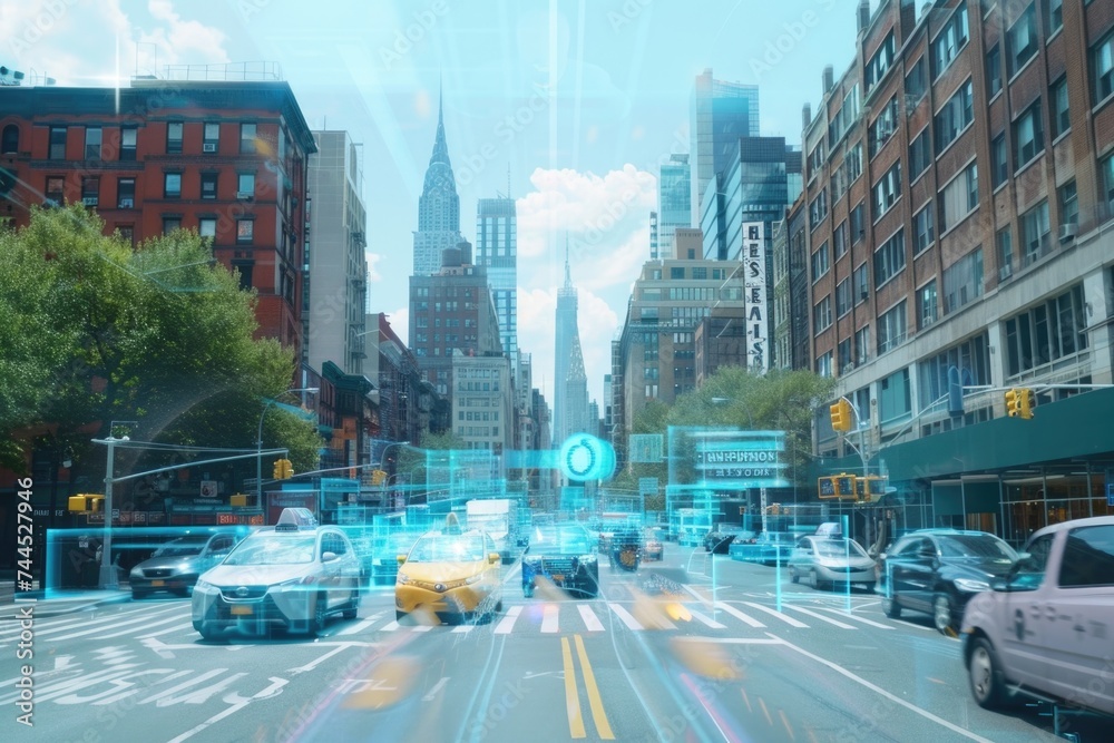 Futuristic vision of autonomous cars and smart city traffic management ...