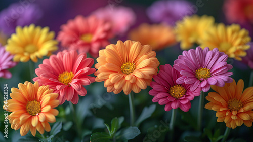 Beautiful colorful flowers of chrysanthemums 